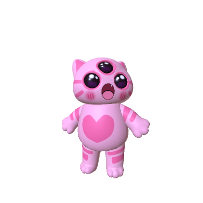 Mini Pink Alien Cat