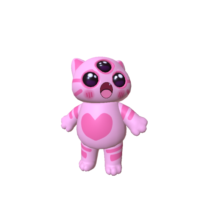 Mini Pink Alien Cat
