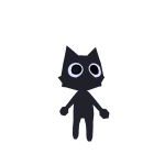 Mini Black Cat Neon [Eyes Recolorable]