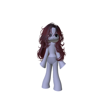 Chibi Anime Shy Doll W/ Dark Red Vampire Hair