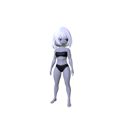 Athletic Gym Woman Body W/ White Bob