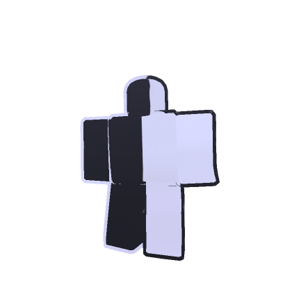 white & black outline blocky
