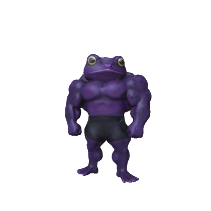 Realistic Purple Buff Muscle Frog Animal