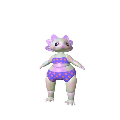 Cute Axolotl with Kawaii Eyes