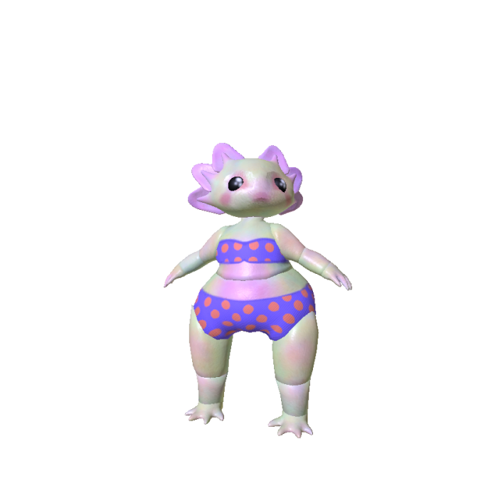 Cute Axolotl with Kawaii Eyes