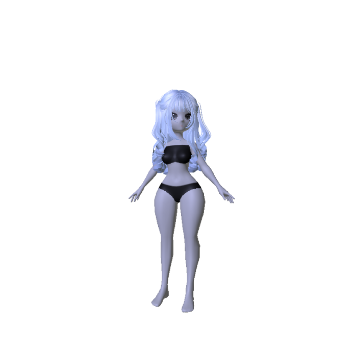 Anime It-Girl Luna Doll W/ Curly Blue Pigtails