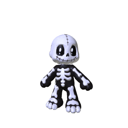 Cute Halloween Plush Skeleton (Recolorable)