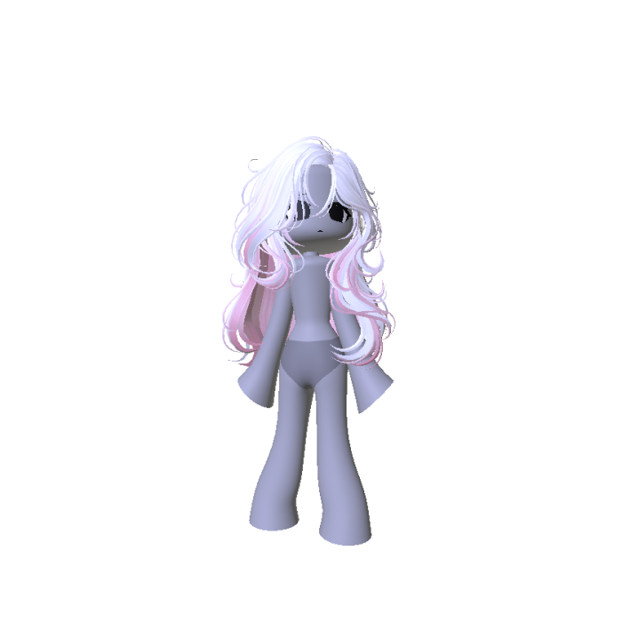 Chibi Anime Shy Doll W/ White&PinkHair