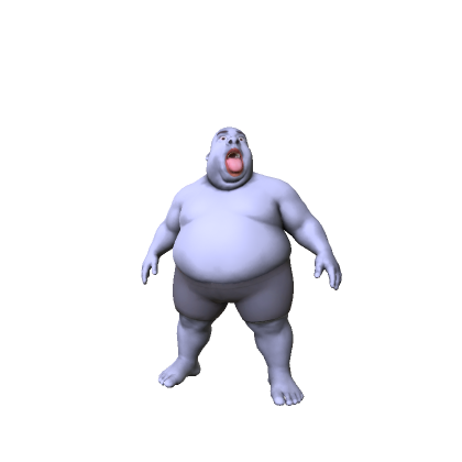 Screaming Tongue Out Crazy Fat Guy