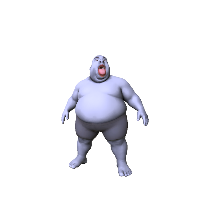 Screaming Tongue Out Crazy Fat Guy
