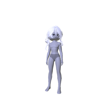 Androgynous Athletic Body W/ Wolfcut Bun White thumbnail
