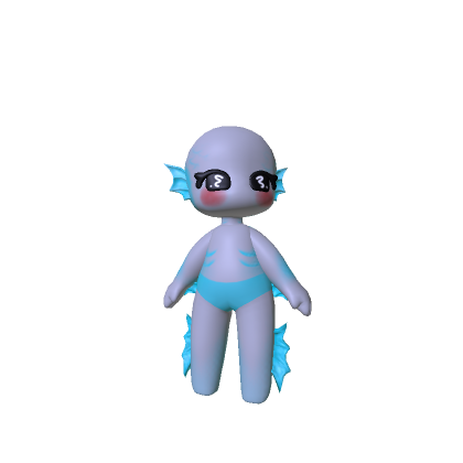 Chibi Fish Girl Doll (RECOLORABLE)