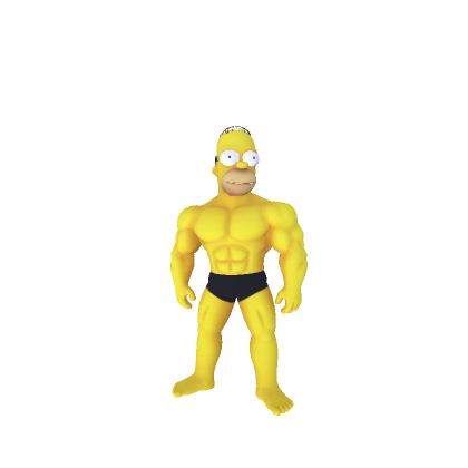 Meme Buff Muscular Simpson Character Body Bundle
