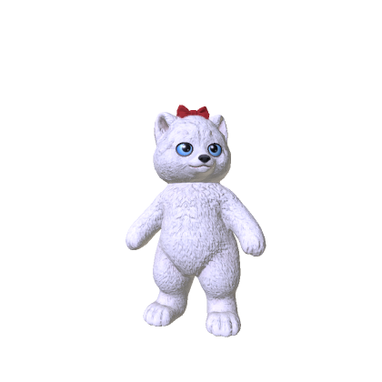 Cute Arctic Fox Bow - Christmas