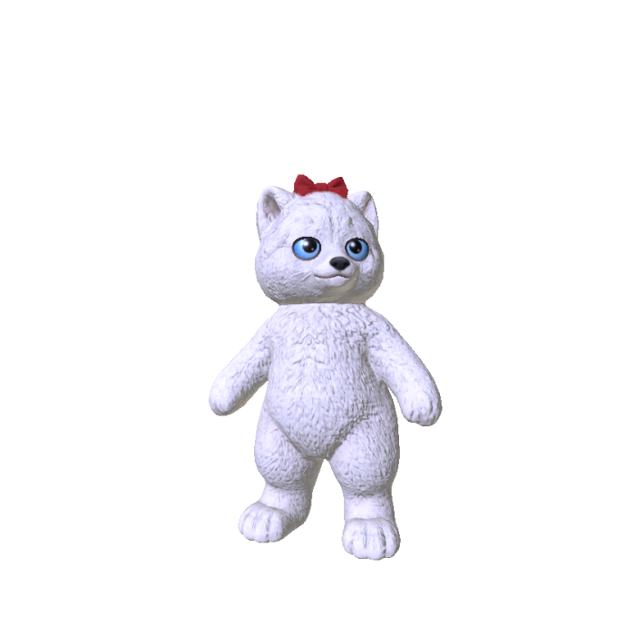 Cute Arctic Fox Bow - Christmas