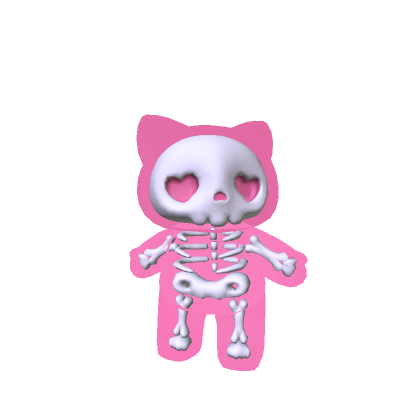 Mini Pink Skeleton Kitty Plushie