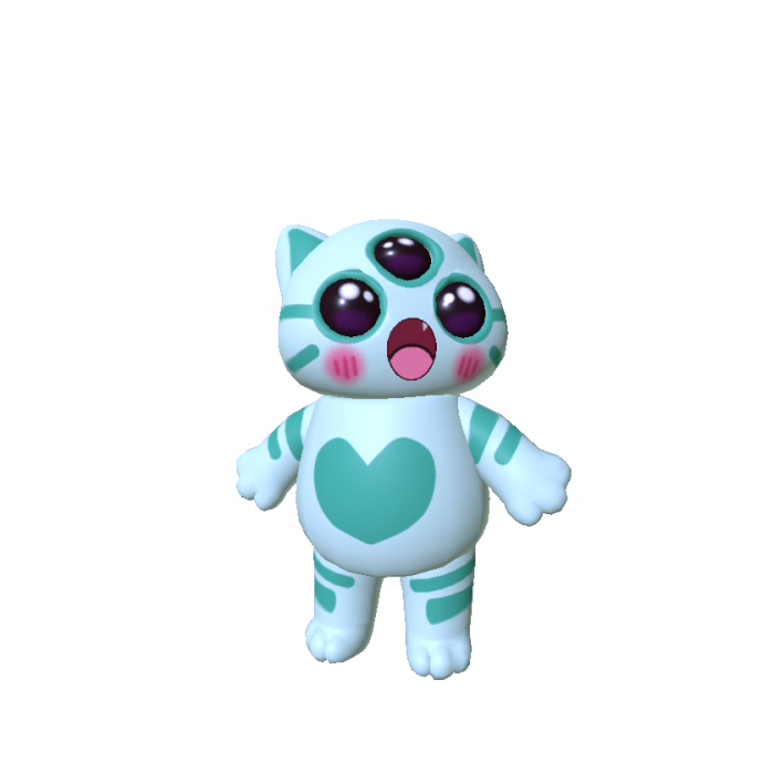Mini Green Alien Cat