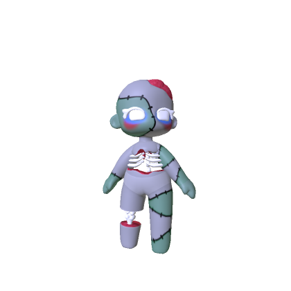 Chibi Zombie Girl Doll (RECOLORABLE)