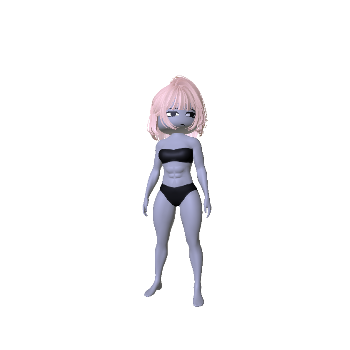 Athletic Gym Woman Body W/ Blonde Bob