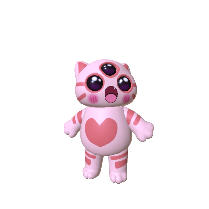 Mini Pink Alien Cat
