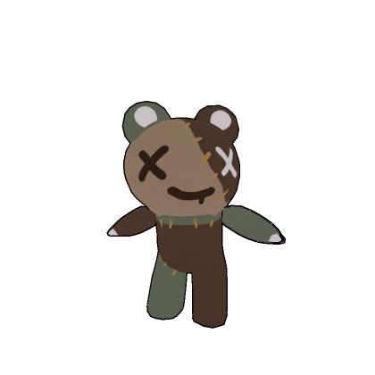 2D Mini Stitched Doll (Brown)