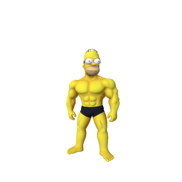 Meme Buff Muscular Simpson Character Body Bundle