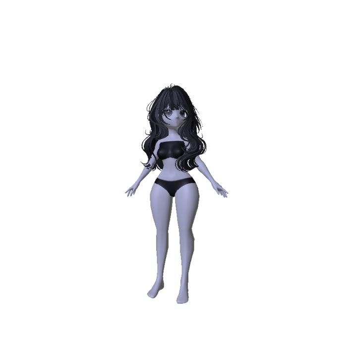Anime It-Girl Luna Doll W/ Wispy Black Waves