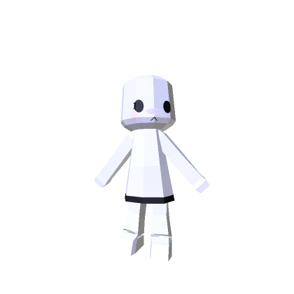 [Animated] Wii Mii Low Poly Chibi - Black