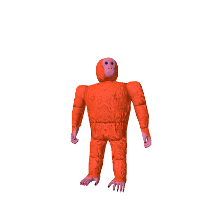 Orange Macaque Monkey