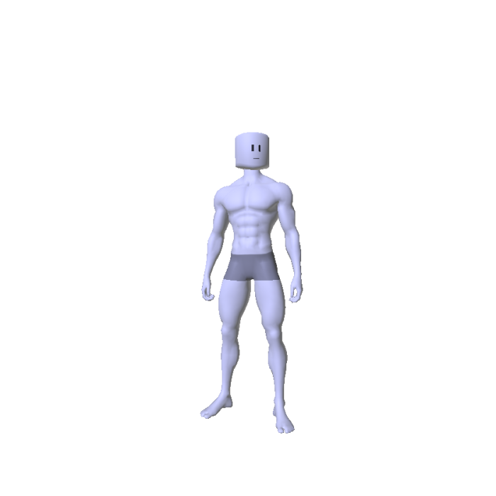 Athletic man body 2D