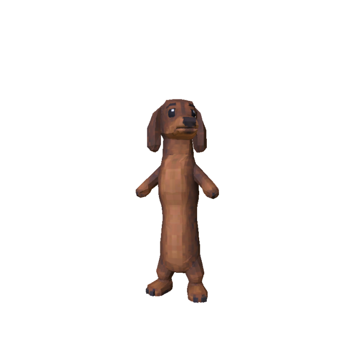 Long Dog Dachshund Low Poly