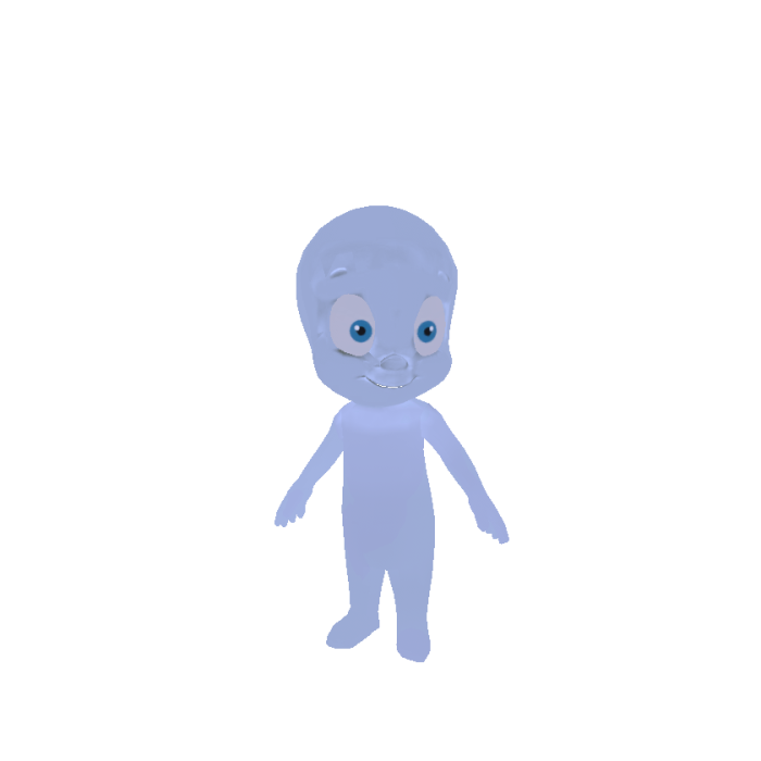 2D White Cute Baby Casper Ghost