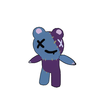 2D Mini Stitched Doll (Purple)