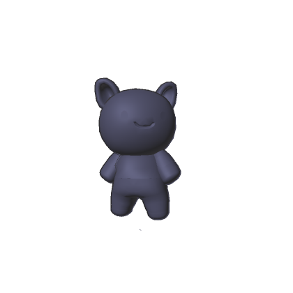 2D Cute Grey Mini Cat