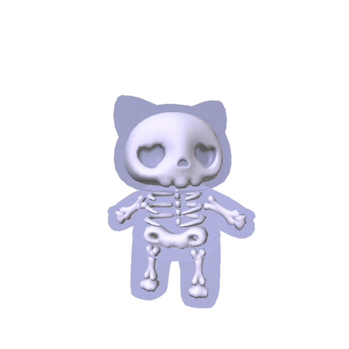 Mini Skeleton Kitty Plushie (Recolorable)
