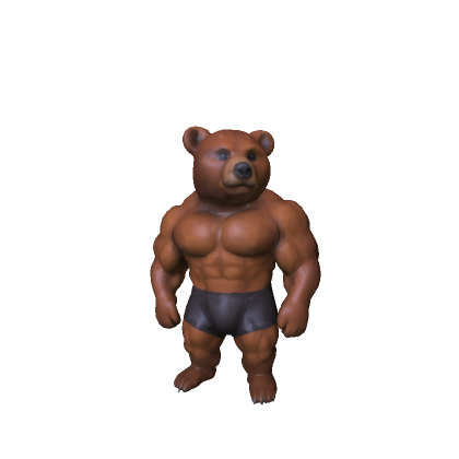 Muscle Buff Brown Bear