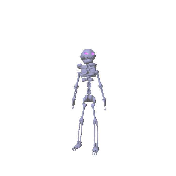 Recolorable Skelly With Pink Eyes