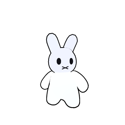Cute White Mini Bunny Plushie [2D] thumbnail