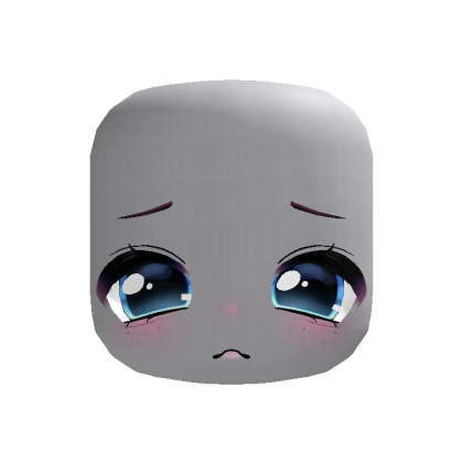 kawaii puppy eyed bunny blue