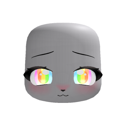 cute shy fox stare eyes in rainbow (animated)