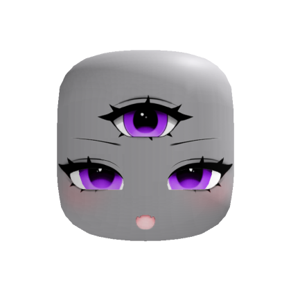 halloween three eyed cute cyclops face purple