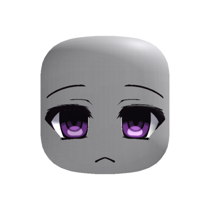 (Animated) purple emotionless anime moe face