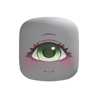 Kawaii Cyclops Anime Girl Head (Pastel Green)