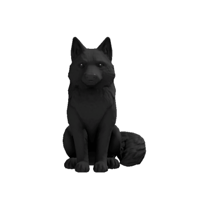Sitting Alpha Wolf Head - Black thumbnail