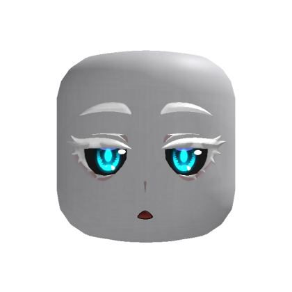Albino Ifrita Kawaii Demon Face Cyan