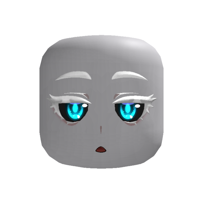 Albino Ifrita Kawaii Demon Face Cyan