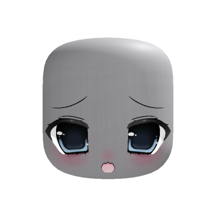 ♡ animated blue sad moe kawaii cat head