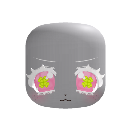 🍀 kawaii bashful clover puppy face in albino pink