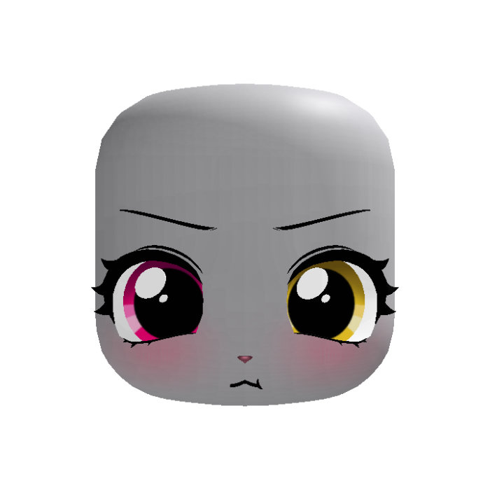 💢(｡•ˇ‸ˇ•｡) sweet angry bunny face in pink yellow