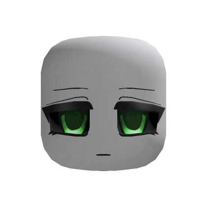 green & black cute chibi unamused sad anime face thumbnail